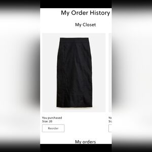 JCREW LINEN black skirt size 20.